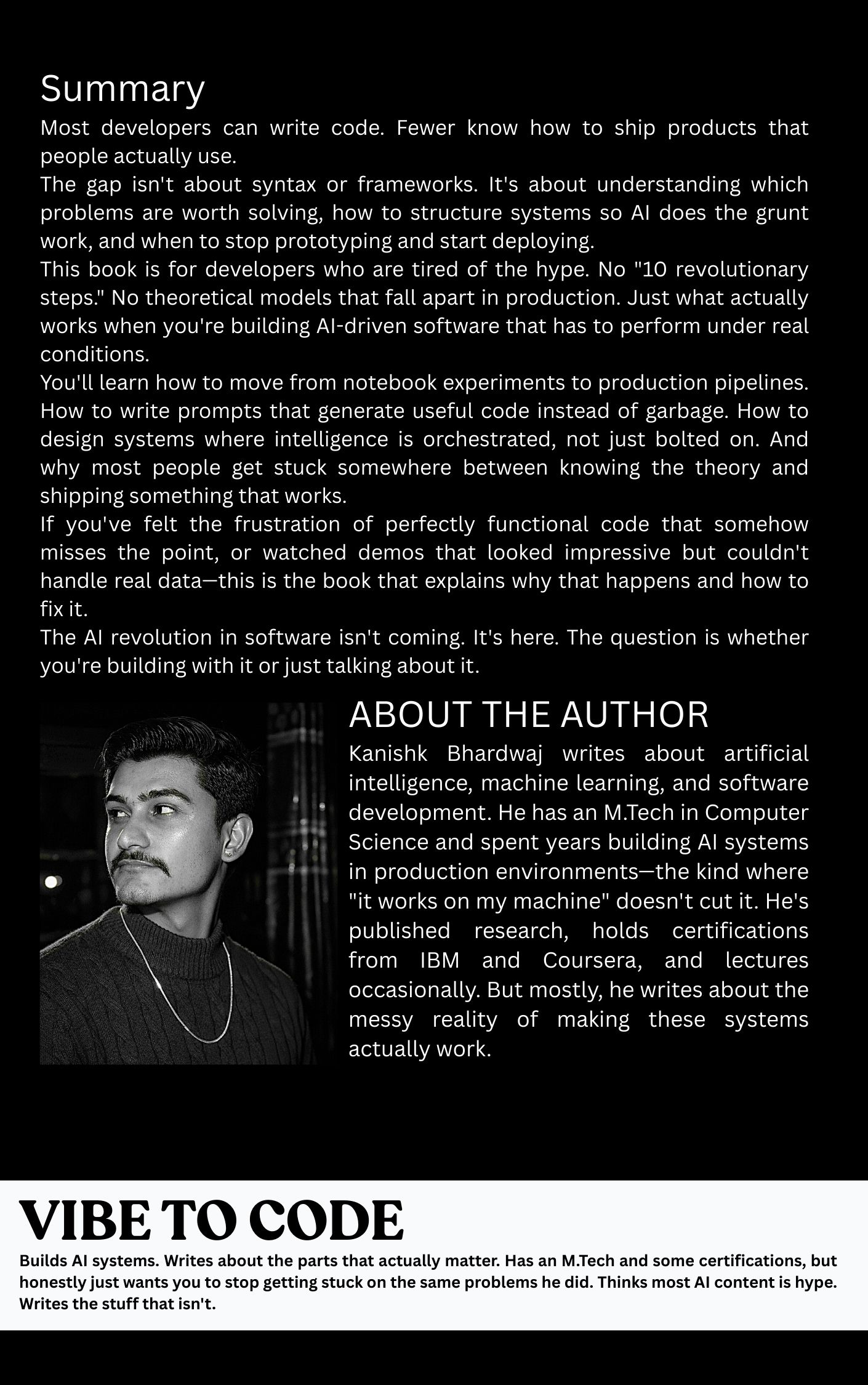 Vibe To Code - Back Cover